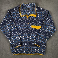 Patagonia Synchilla Snap-T Pullover Mens Medium Blue Geometric Fleece Pullover