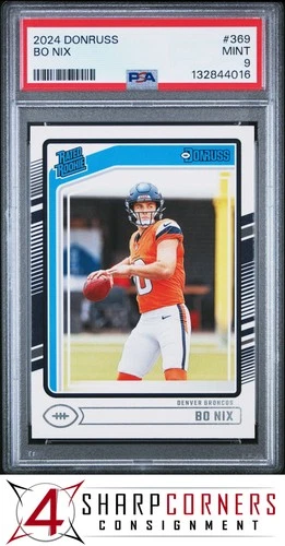 2024 PANINI DONRUSS #369 BO NIX RC RATED ROOKIE BRONCOS PSA 9