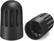 Black Tpms Plastic Tire Valve Stem Caps With Rubber Seal Universal Long Air