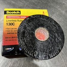 3M Scotch 130C Linerless Rubber Splicing Tape 3/4" x 30 ft x .030" Nos Surplus