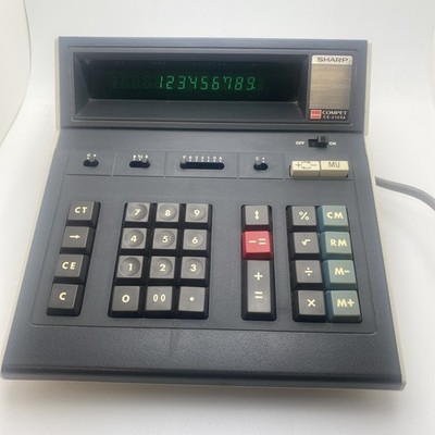 Vintage Sharp COMPET CS-2109A Calculator 12 digit with GREEN display