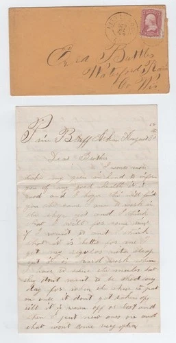CIVIL WAR LETTER - 28th Wisconsin Vols in Arkansas, Rebels Try to Invade Memphis