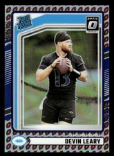2024 Donruss #329 Devin Leary Optic Football Emoji Prizm Rookie SSP! RAVENS