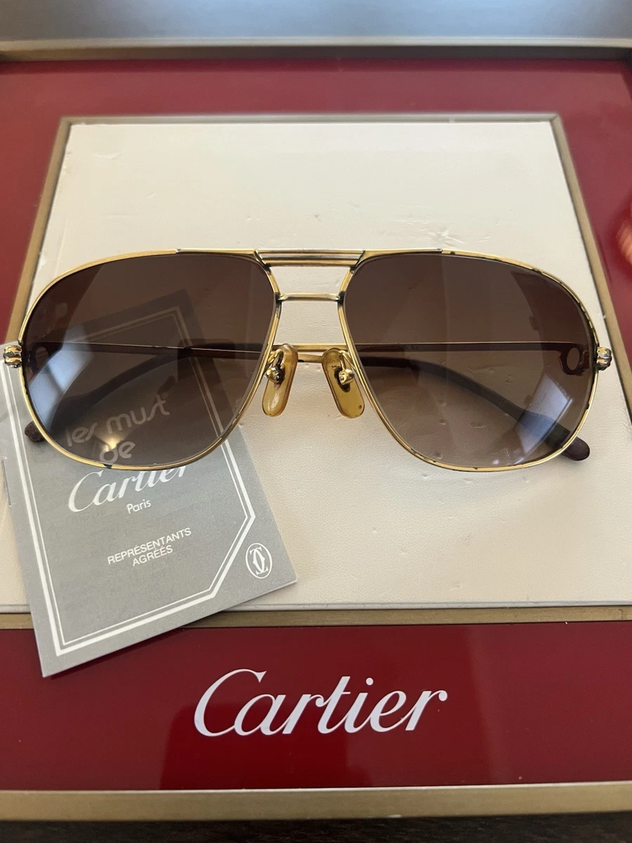 カルティエ サングラス　メタルフレーム　トリニティゴールド140　ヴィンテージ物 Cartier Gold Vintage Sunglasses 140 mm - 150 mm Temple Length for