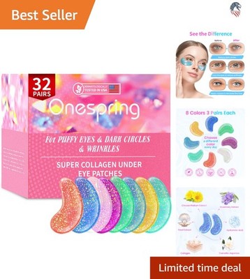 32 Pairs of Anti-Puffiness Eye Patches with Natural Collagen - Gift Essential