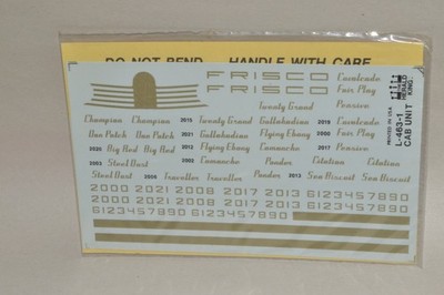 HO scale decals Herald King L-463-1 Frisco SL-SF passenger locomotive