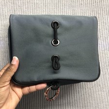 Bvlgari Parfums Folding Travel Cosmetic Bag Gray Black 2 Organization Pockets