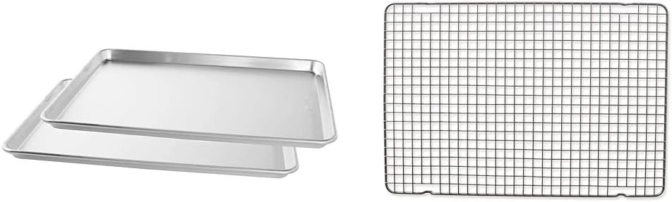 Naturals Big Baking Sheet 2 Pack Silver & 43343 Oven Safe Nonstick Baking &