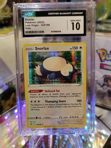 Snorlax 143/196 Swsh11: Lost Origin Holo CGC Gem Mint 10