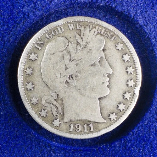 RARE Beautiful 1911-S U.S. Barber Half Dollar (SILVER) KM 116