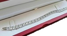 10 Ct Round Cut Lab Created Diamond Tennis Bracelet 7" 14k White Gold Plated