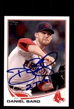 Signed Baseball Card Auto Daniel Bard 2013 Topps Update #US149 Boston Red Sox