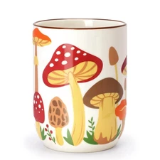 Mushroom Ceramic Utensil Holder Rustic Functional Utensil Crock Kitchen Stora...