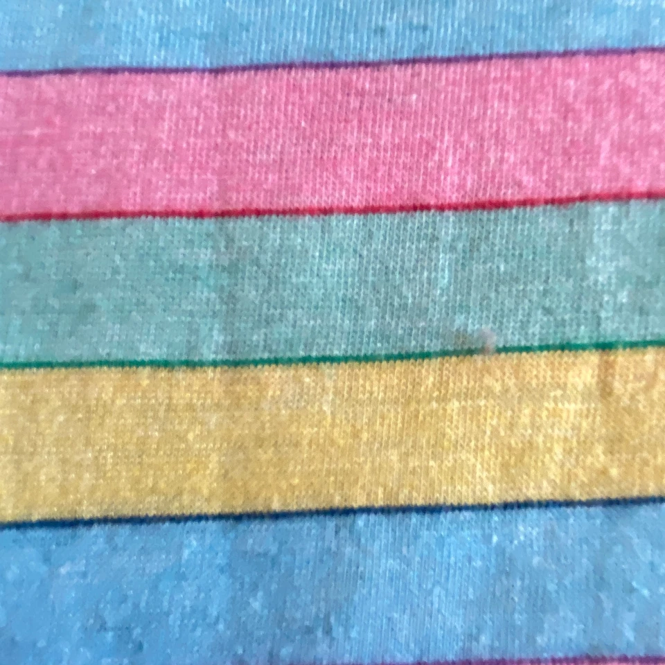 1980s Bold Pastel Stripe Knit Fabric Vtg Retro 34x56 - Image 3 of 4