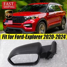 Driver Side Power Mirror Blind Spot For 2020-2024 Ford Explorer Textured Black