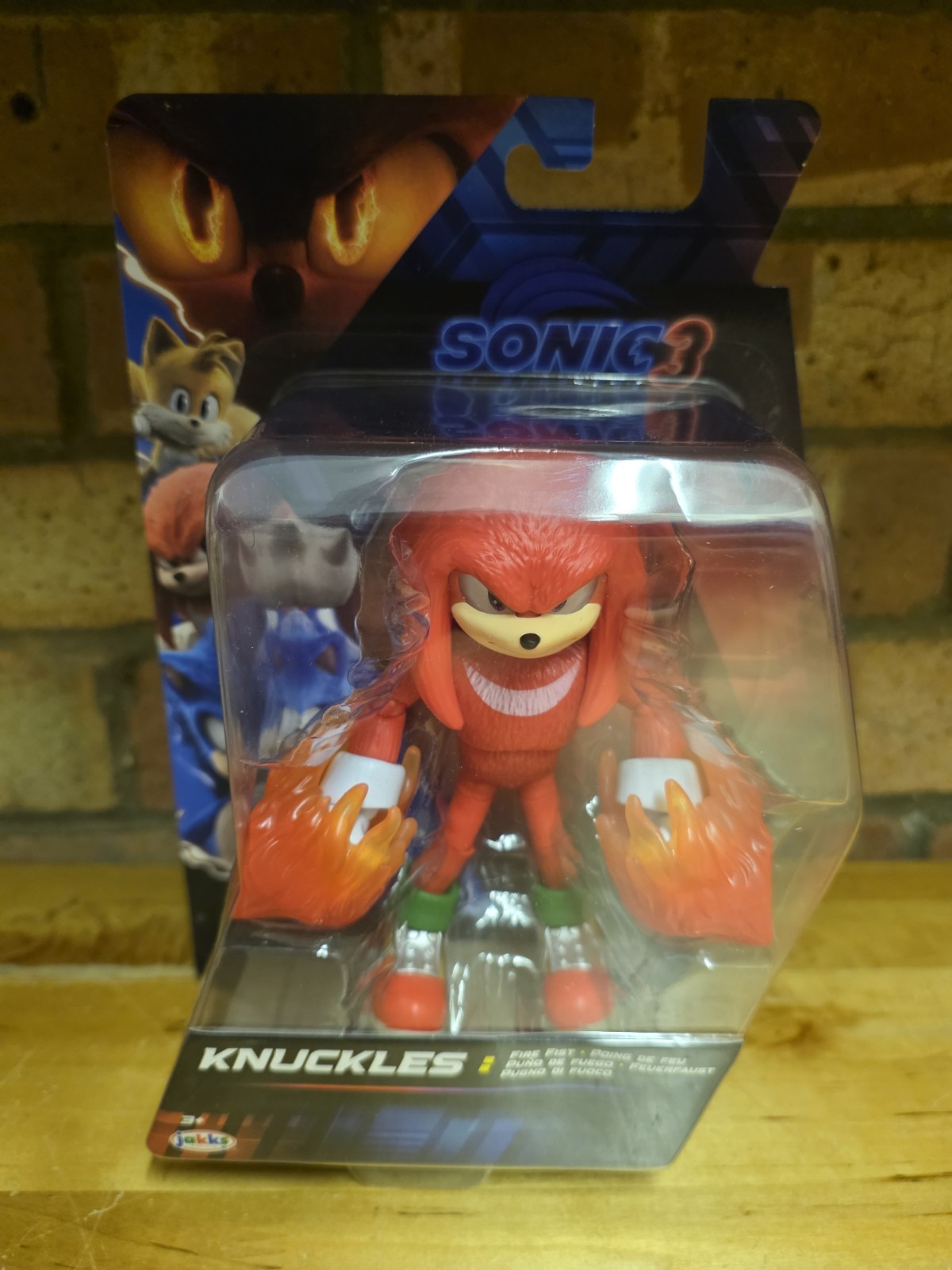 Sonic The Hedgehog Movie 3 Knuckles Fire Fist Figure Jakks Pacific - New