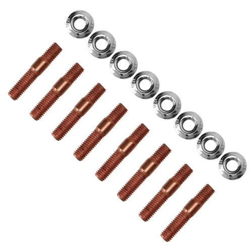 Exhaust Manifold Hardware Kit M8 1.25 Threaded Turbo Studs Kit 8 Pcs Metal Alloy