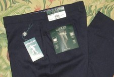  90 Polo RALPH LAUREN Navy Blue Ultra Flex Flat Front Dress Pants 38 x 32 NWT