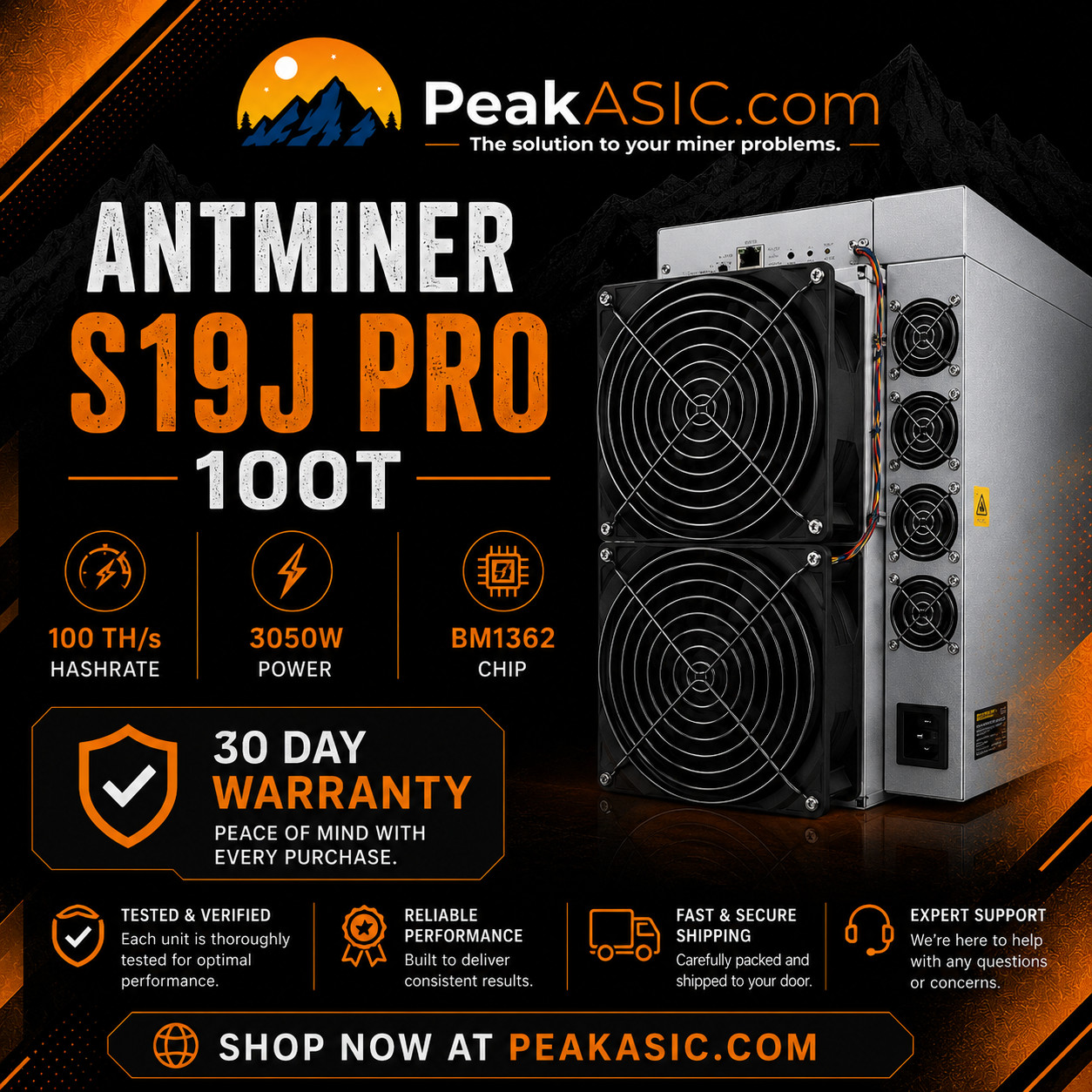 Bitmain Antminer S19j Pro 100TH/s 30 Day Warrarnty. Bitcoin Miner