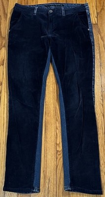 Desigual Blue Corduroy Front Denim Back Straight Jeans Men Sz 32 (actual 34x31 )