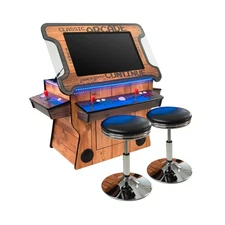 Cocktail Arcade Machine CoinOp and Free Play - Includes 5100 Games and 2 Stools