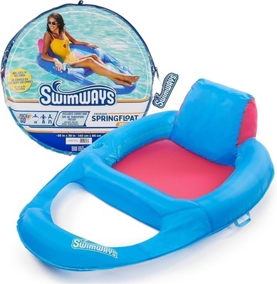 SwimWays Spring Float Premium Recliner Chair, Inflatable for Swimming Pools