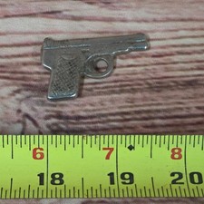 Vintage Miniature Metal Toy Pistol Charm or Game Piece arcade 