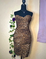 BCBGMAXAZRIA Leopard Ruched Lace Trim Mesh Sw...