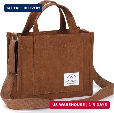 WantGor Tote Bag for Women, Corduroy Crossbody Bags Shoulder Handbag Small Satch