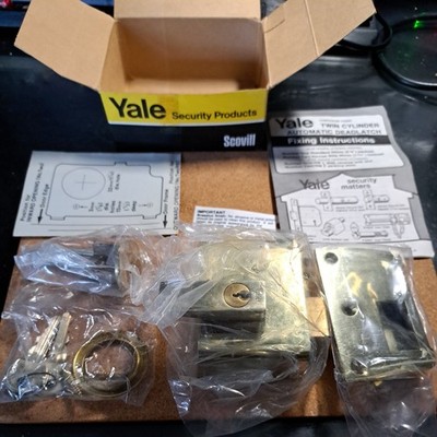 Yale Schloss P2 Nr. Zwei Brasslux Doppel Doppelzylinder Automatik Deadlatch 1984 NOS