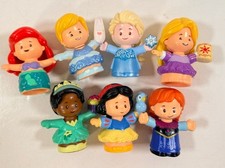 Fisher Price Little People Disney Princesses Ariel Snow White Elsa Lot Of 7
