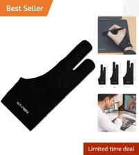 XPPen 2-Finger Artist Glove - Black Comfort for Left & Right Hand Users, Size S