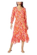 G by Giuliana Women's Black Label Tulip Hem Midi Dress Papaya