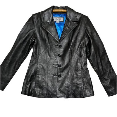 Wilson s Leather Maxima Jacket Womens Sz M Mid Length Black