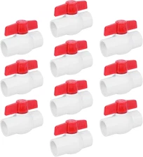 10 Pack PVC Ball Valve 1Inch, PVC Water Pipe Valve T Handle Shut-Off Valve 1'' S