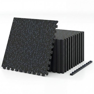 0.79'' Thick Gym Flooring, 24 Pcs Exercise Equipment Workout Mats w/Rubber Top