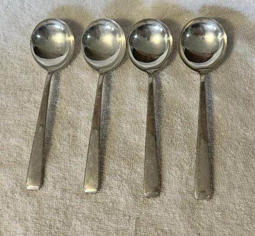 Towle Sterling Silver OLD LACE Round Bowl Soup Spoon Set of 4 No Monos