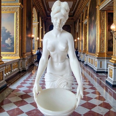 Vintage Alabaster Statue Hestia Greek Goddess By Lorenzo L. Toni