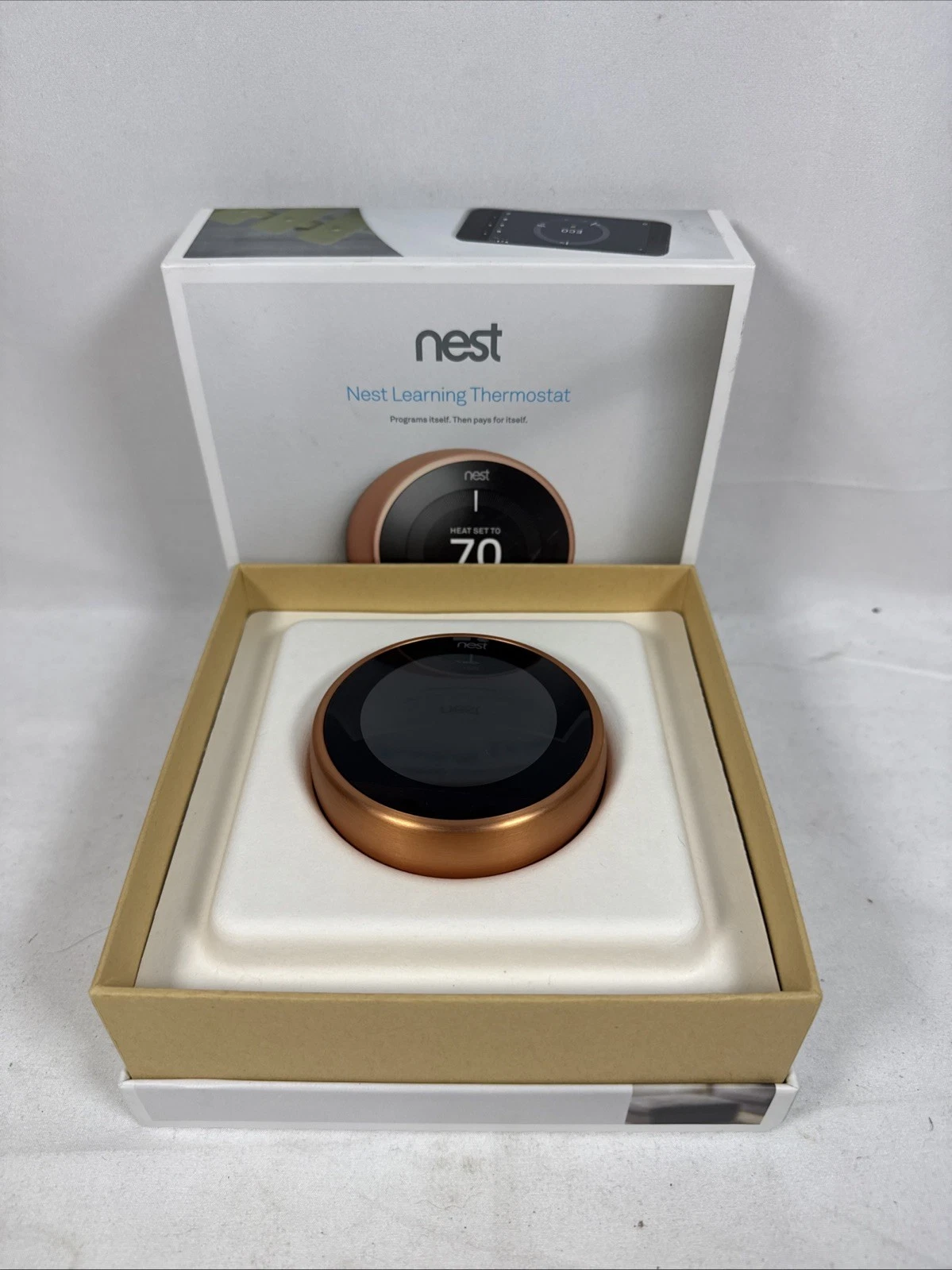 Google Nest 3rd Gen Smart Learning Thermostat - T3021US - Copper COMPLETE