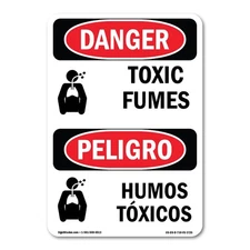 Toxic Fumes ANSI OSHA ANSI Danger Sign Metal Plastic Decal