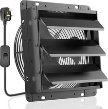 250mm Shutter Exhaust Fan with Mesh Screen 1100m³/h Wall Mounted Extractor Fan L