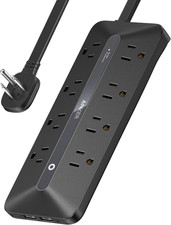 Anker Flat Plug Power Strip, 12-in-1 USB-C Power Strip with 8 AC Outlets, 2 USB-
