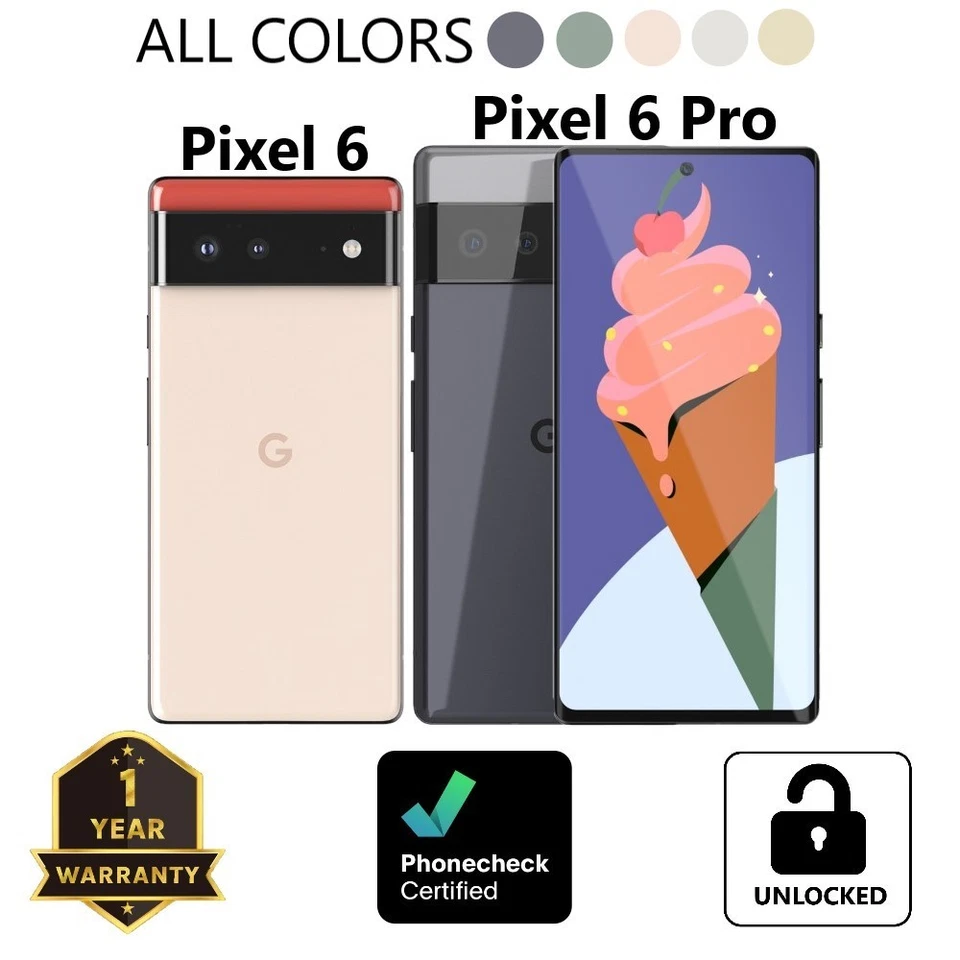 Google Pixel 6 | 6 Pro - 128GB | 25GB Unlocked T-Mobile AT&T - Excellent