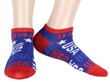 USA Fourth Of July Freedom Red White Blue America Unisex Ankle Crew Socks 9-11 
