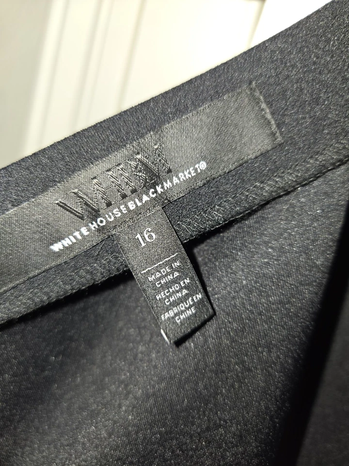 Новый без ценников комбинезон White House Black Market черно-белый креп размер 16 - Изображение 3 из 4