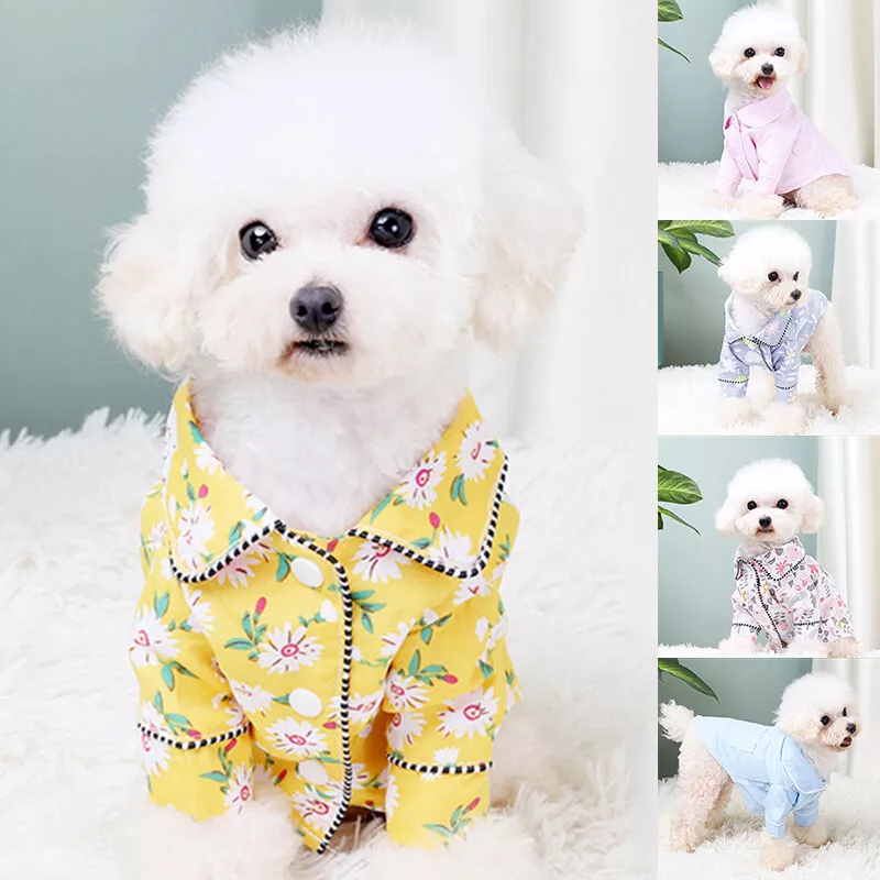 Pet Cat Dog Pajamas Soft Silk Clothes Apparel Small Puppy Jumpsuit  Sleepwear,Pink Color,XS Size