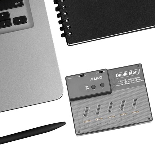 5 Bay M.2 SATA NGFF Duplicator Cloner USB3.0 to M.2 NGFF SSD Docking Station(US) - Photo 4/9