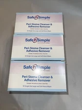 Safe n' Simple SNS00550 Peri-Stoma Cleanser Wipes Expires 2023 3 Lot