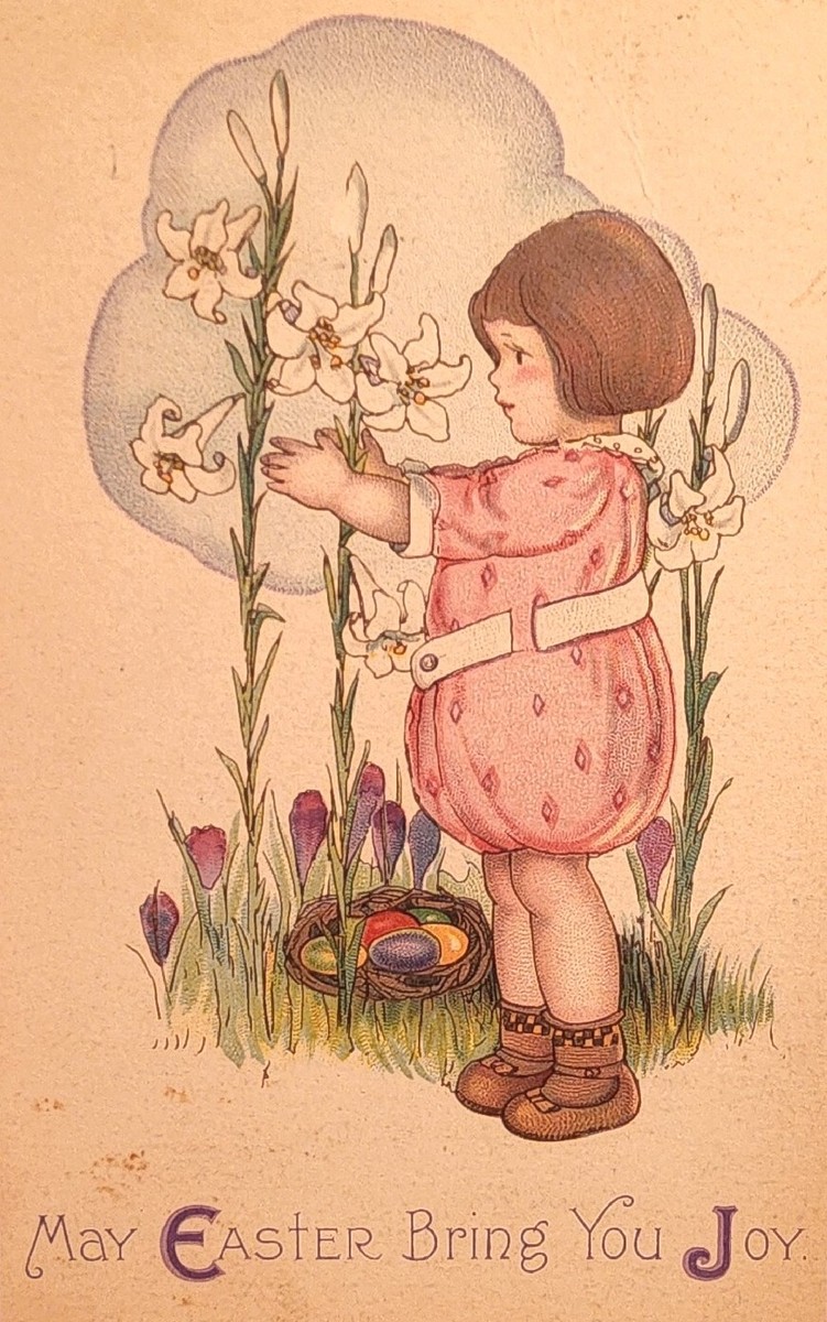 メルヘンリリス 1912 Easter Greetings Postcard. 