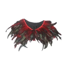 Feather Shrug Shawl Shoulder Wrap Capelet Gothic Halloween Costume Witches Wing